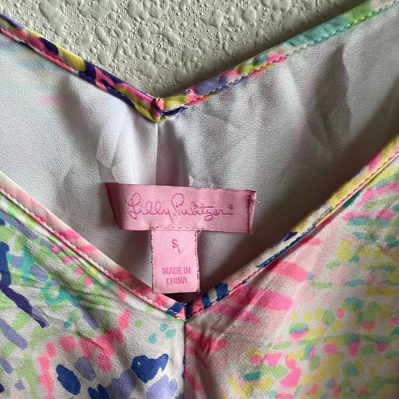 Lilly Pulitzer Clara Multi Roar of The Seas Asymmetric Hem Slip Dress Size S - Picture 5 of 12